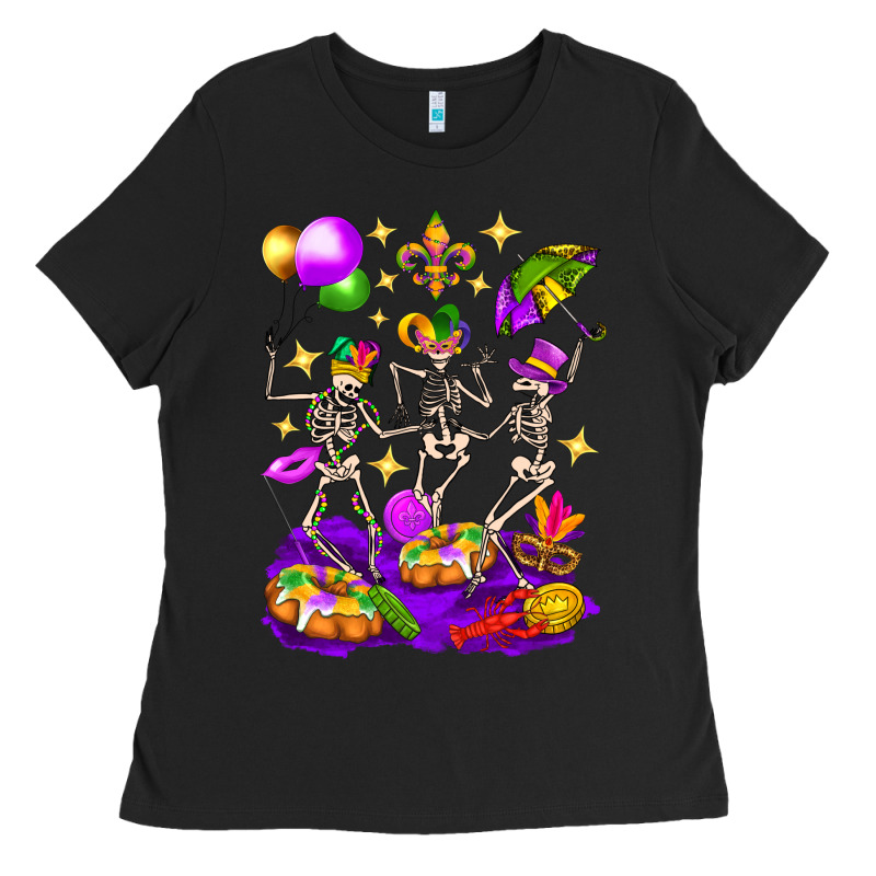 Mardi Gras Skeletons Ladies Tee by BundleAndBundleShop | Teevron