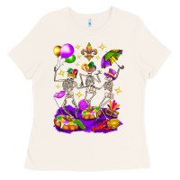 Bone Mardi Gras Skeletons Ladies Tee - BundleAndBundleShop