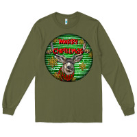 Army Green mule buck deer head christmas Long Sleeve Tee - LillyAllenDesigns