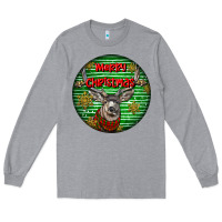 Heather Grey mule buck deer head christmas Long Sleeve Tee - LillyAllenDesigns