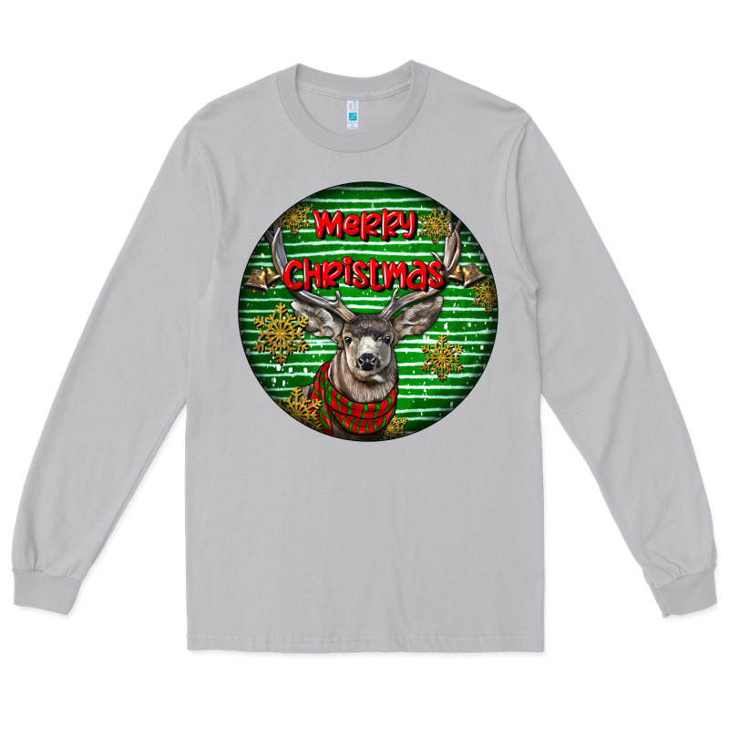 Mule Buck Deer Head Christmas Long Sleeve Tee by LillyAllenDesigns | Teevron