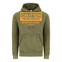 Vintage Olive caution new student driver funny Vintage Hoodie - linhVisuals