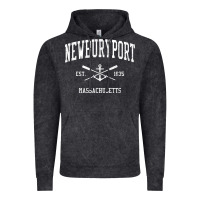 Vintage Black newburyport ma vintage crossed oars & boat anchor sports t shirt Vintage Hoodie - linhVisuals