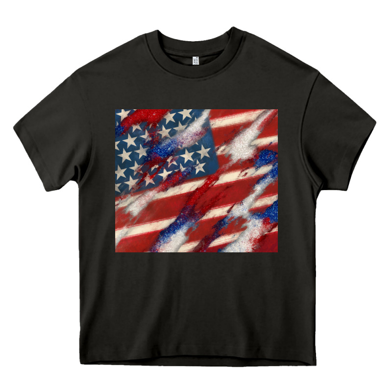 American Flag Glitter 4th Of July Heavy Core Tee by CowGirlArtShop | Teevron