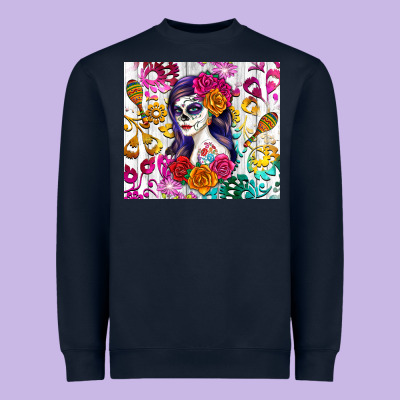 Sugar Skull Girl Heavyweight Sweatshirt Designed By Ranaportraitstore