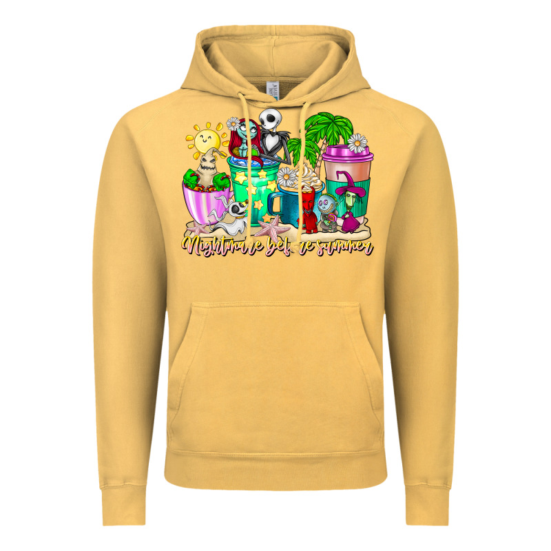 Nightmare Before Summer Coffee Cups Vintage Hoodie by CowhideDigitalArt | Teevron