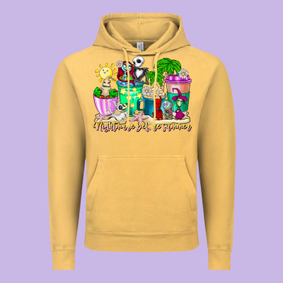 Nightmare Before Summer Coffee Cups Vintage Hoodie Designed By Cowhidedigitalart