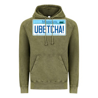 Vintage Olive ubetcha (you betcha) minnesota license plate t shirt Vintage Hoodie - linhVisuals