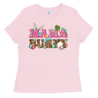 Bubblegum Pink Western Mama Bunny Ladies Tee - BundleAndBundleShop