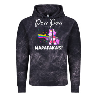 Cloud Black womens pew madafakas funny fantasy unicorn with rainbow gun   white v Vintage Hoodie - linhVisuals