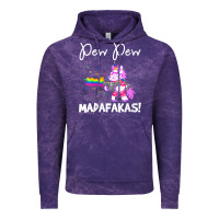 Cloud Purple womens pew madafakas funny fantasy unicorn with rainbow gun   white v Vintage Hoodie - linhVisuals