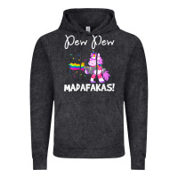 Vintage Black womens pew madafakas funny fantasy unicorn with rainbow gun   white v Vintage Hoodie - linhVisuals