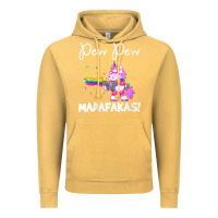 Vintage Mustard womens pew madafakas funny fantasy unicorn with rainbow gun   white v Vintage Hoodie - linhVisuals