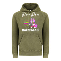 Vintage Olive womens pew madafakas funny fantasy unicorn with rainbow gun   white v Vintage Hoodie - linhVisuals