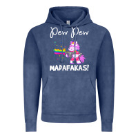 Womens Pew Madafakas Funny Fantasy Unicorn With Rainbow Gun   White V Vintage Hoodie | Teevron
