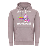 Vintage Zinc womens pew madafakas funny fantasy unicorn with rainbow gun   white v Vintage Hoodie - linhVisuals