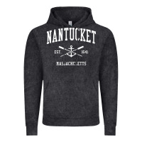 Vintage Black nantucket ma vintage crossed oars & boat anchor sports pullover hoodie Vintage Hoodie - linhVisuals