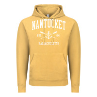 Vintage Mustard nantucket ma vintage crossed oars & boat anchor sports pullover hoodie Vintage Hoodie - linhVisuals