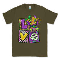 Army Green love mardi gras Classic Tee - OliviaCreatesArt