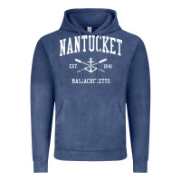 Vintage Denim nantucket ma vintage crossed oars & boat anchor sports pullover hoodie Vintage Hoodie - linhVisuals