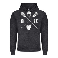 Vintage Black ohio lacrosse sticks & helmet state outline lax player t shirt Vintage Hoodie - linhVisuals