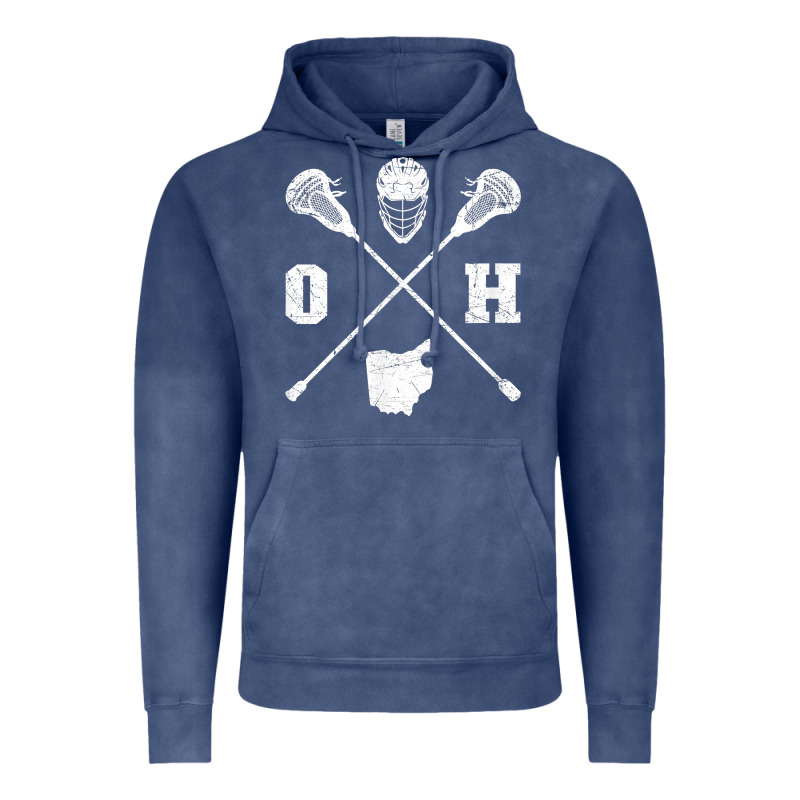 Ohio Lacrosse Sticks & Helmet State Outline Lax Player T Shirt Vintage Hoodie by linhVisuals | Teevron