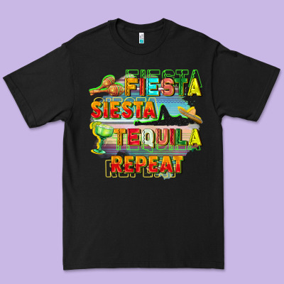 Fiesta Siesta Tequila Repeat Premium Tee Designed By Fadigitalartstudio