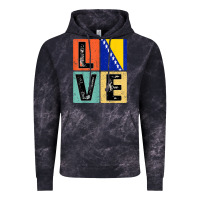 Cloud Black vintage retro i love bosnia flag for bosnian pride gift t shirt Vintage Hoodie - linhVisuals
