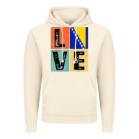 Vintage Artic vintage retro i love bosnia flag for bosnian pride gift t shirt Vintage Hoodie - linhVisuals
