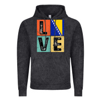 Vintage Black vintage retro i love bosnia flag for bosnian pride gift t shirt Vintage Hoodie - linhVisuals