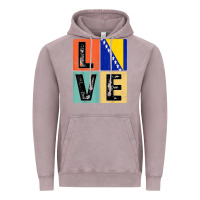 Vintage Zinc vintage retro i love bosnia flag for bosnian pride gift t shirt Vintage Hoodie - linhVisuals