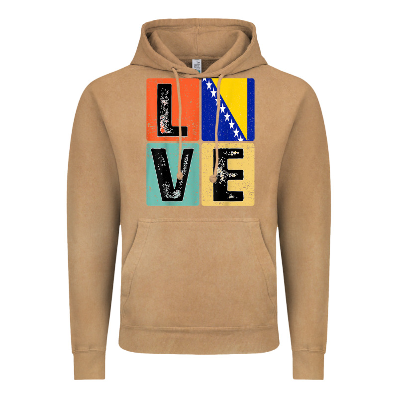 Vintage Retro I Love Bosnia Flag For Bosnian Pride Gift T Shirt Vintage Hoodie by linhVisuals | Teevron