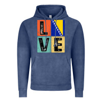 Vintage Denim vintage retro i love bosnia flag for bosnian pride gift t shirt Vintage Hoodie - linhVisuals