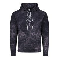 Cloud Black peace sign two fingers hand gesture symbol illustration t shirt Vintage Hoodie - linhVisuals