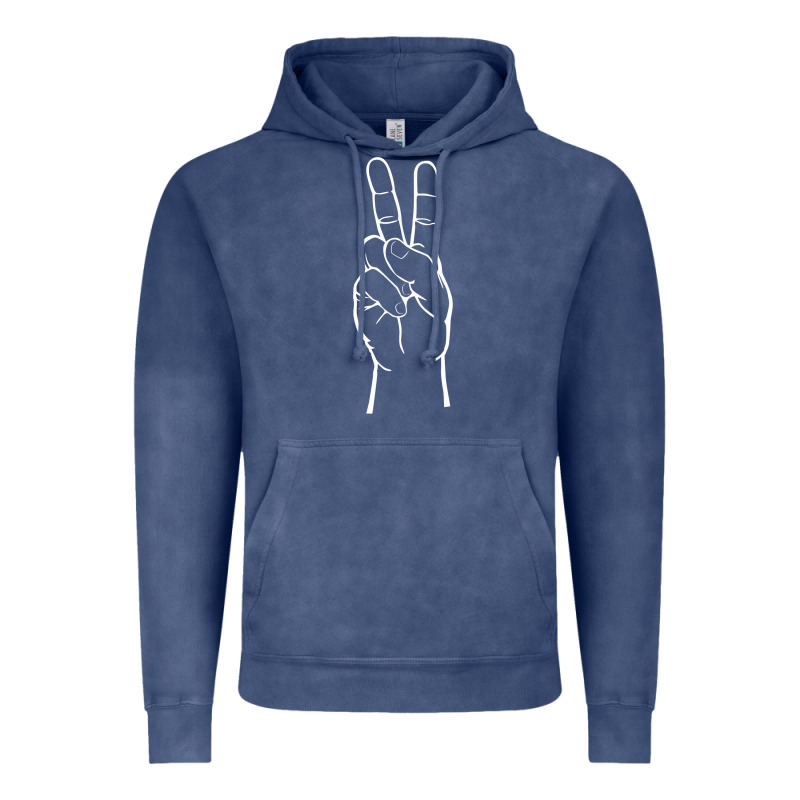 Peace Sign Two Fingers Hand Gesture Symbol Illustration T Shirt Vintage Hoodie by linhVisuals | Teevron