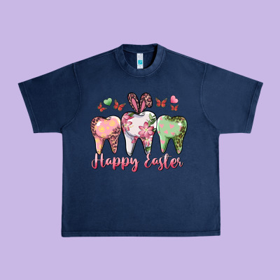 Happy Easter Dental Urban Heavy Tee Designed By Ranaportraitstore