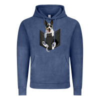 Vintage Denim rat terrier dog in pocket, rattie puppy, ratting terrier t shirt Vintage Hoodie - linhVisuals
