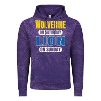 Cloud Purple wolverine on saturday lion on sunday fans detroit vintage pullover hoo Vintage Hoodie - linhVisuals