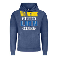 Vintage Denim wolverine on saturday lion on sunday fans detroit vintage pullover hoo Vintage Hoodie - linhVisuals