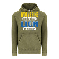 Wolverine On Saturday Lion On Sunday Fans Detroit Vintage Pullover Hoo Vintage Hoodie | Teevron