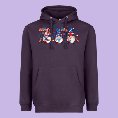 4th Of July Gnomes Libbey Glass Heavyweight Hoodie Designed By Ranaportraitstore