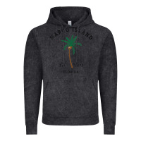 Vintage Black womens marco island florida colorful palm tree retro novelty art v nec Vintage Hoodie - linhVisuals