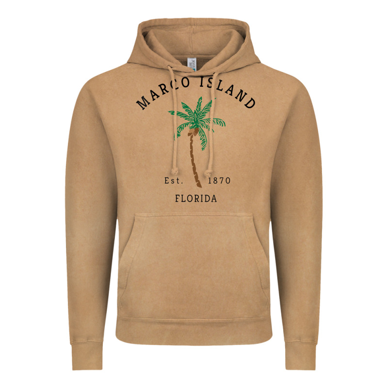 Womens Marco Island Florida Colorful Palm Tree Retro Novelty Art V Nec Vintage Hoodie by linhVisuals | Teevron
