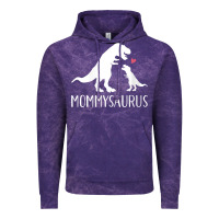 Cloud Purple womens mommysaurus mom and baby dinosaur v neck t shirt Vintage Hoodie - linhVisuals