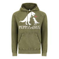 Vintage Olive womens mommysaurus mom and baby dinosaur v neck t shirt Vintage Hoodie - linhVisuals