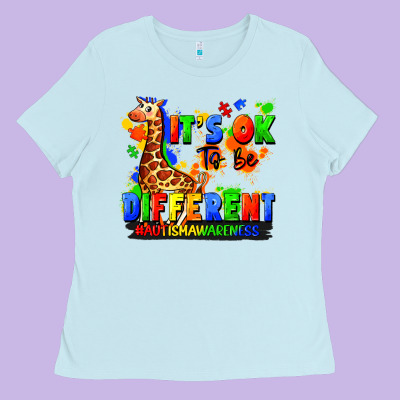It's Ok To Be Different Autism Awareness Ladies Tee Designed By Fadigitalartstudio