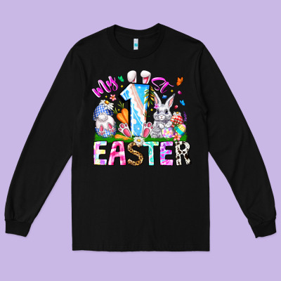 My 1st Easter Long Sleeve Tee Designed By Cowhidedigitalart