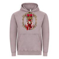 Vintage Zinc chicken chick king chicken wearing crown queen chicken animal 228 roos Vintage Hoodie - linhVisuals