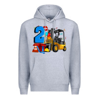 Heather Grey forklift birthday two Premium Hoodie - Artiststas