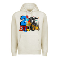 Oatmeal Heather forklift birthday two Premium Hoodie - Artiststas